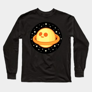 Adorable Smiling Saturn - Yellow and Orange Long Sleeve T-Shirt